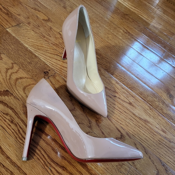 Christian Louboutin Nude Patent Heels with Red Soles - Picture 12 of 12